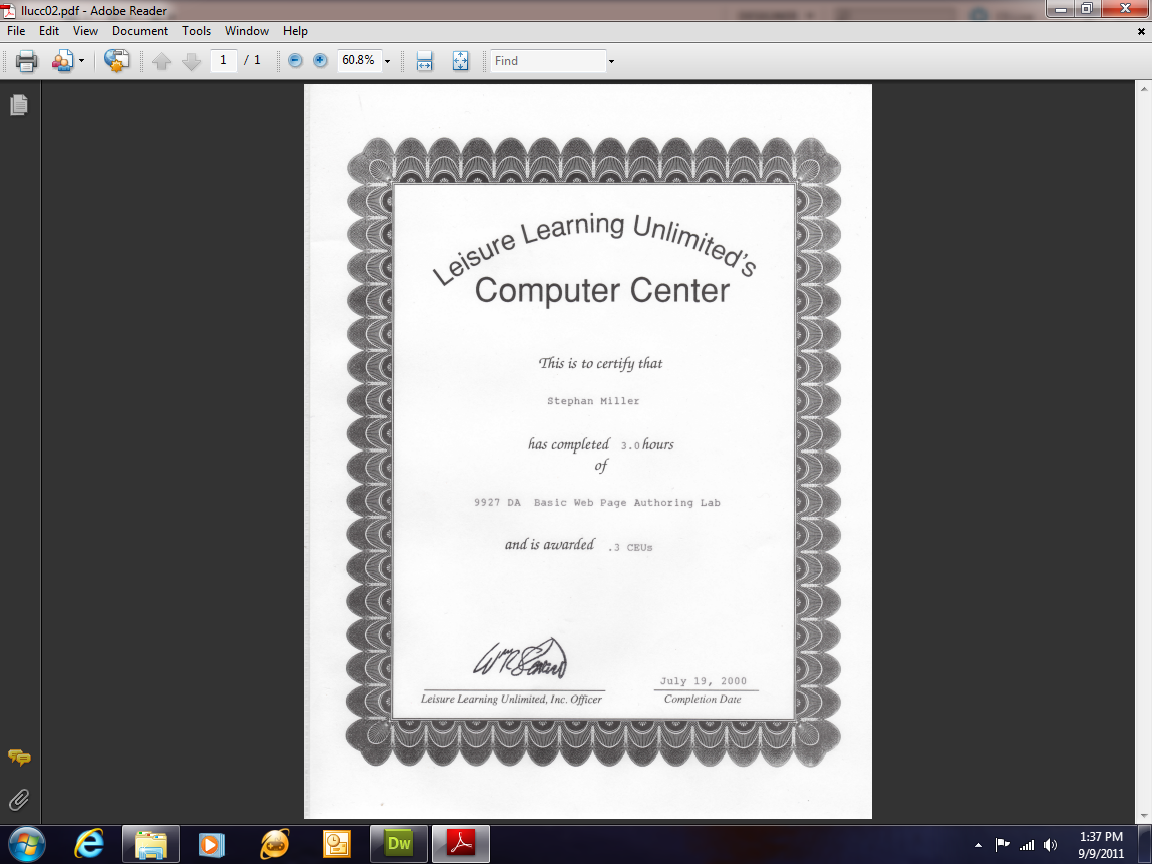 LLUCC 9927 DA Basic Web Page Authoring Lab